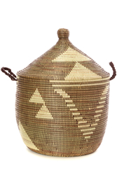 Brown and Cream Tribal Design Basket