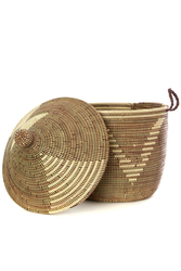 Brown and Cream Tribal Design Basket