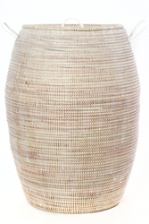 Senegalese Tall White Bongo Hamper Basket