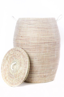 Senegalese Tall White Bongo Hamper Basket