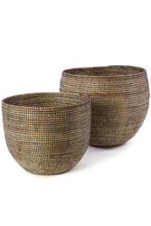 Set of Two Black Deep Nesting Baskets