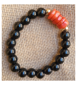 Black & Coral Bracelet