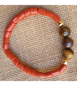 Brown & Coral Bracelet