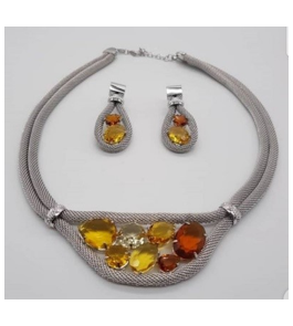 Silver Plated Choker With Stones