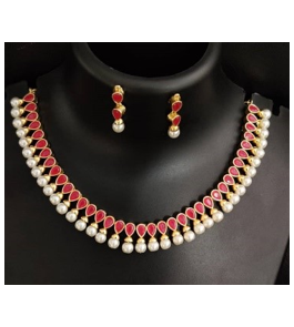 Ruby Pink & Pearl Set